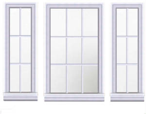 French Ensemble 3 Piece Mirror Window Set
