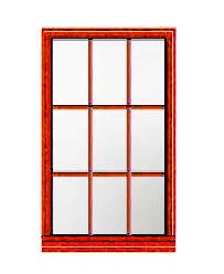 9 Lite Mahogany Mirror Window