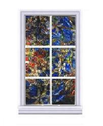 6 Lite "Stained Glass" Mirror Window